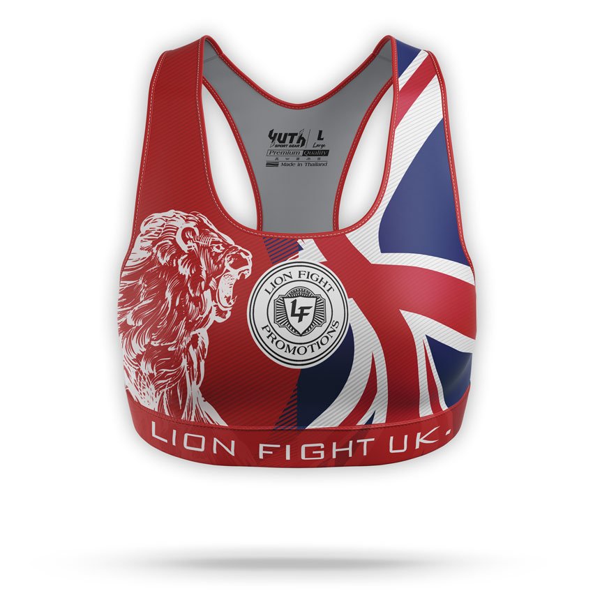 Lion Fight Uk – Crop Top – Front – Red